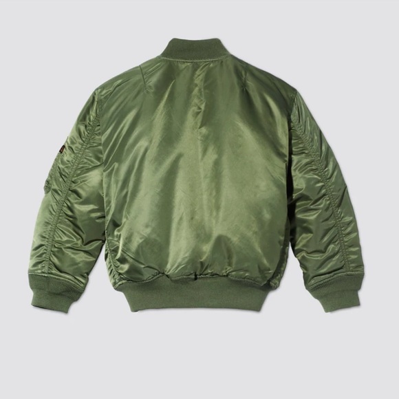 Alpha Industries MA-1 Slim Fit Flight Jacket Sage Green Reversible to Orange - Picture 2 of 11
